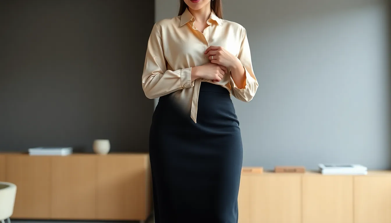 Black Skirt Outfit Ideas for Work: Professional Women's Office Style Guide 4 Black Skirt Outfit Ideas for Work: Professional Women's Office Style Guide 3