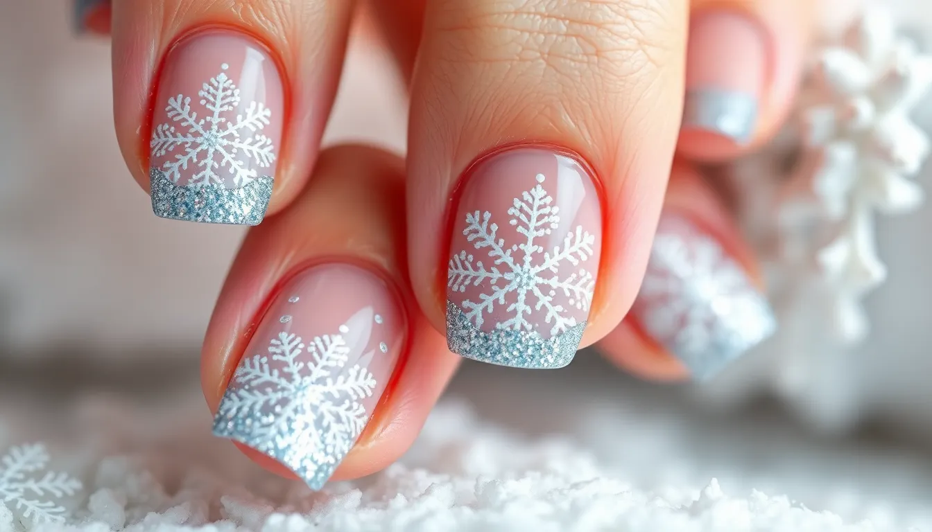 25 Christmas Nail Art Designs French Tips That'll Make Your Holidays Sparkle 4 25 Christmas Nail Art Designs French Tips That'll Make Your Holidays Sparkle 3