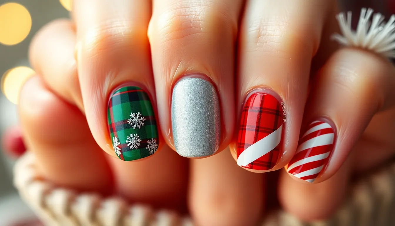 25 Stunning Christmas Nail Designs for Short Nails That'll Wow Everyone 4 25 Stunning Christmas Nail Designs for Short Nails That'll Wow Everyone 3
