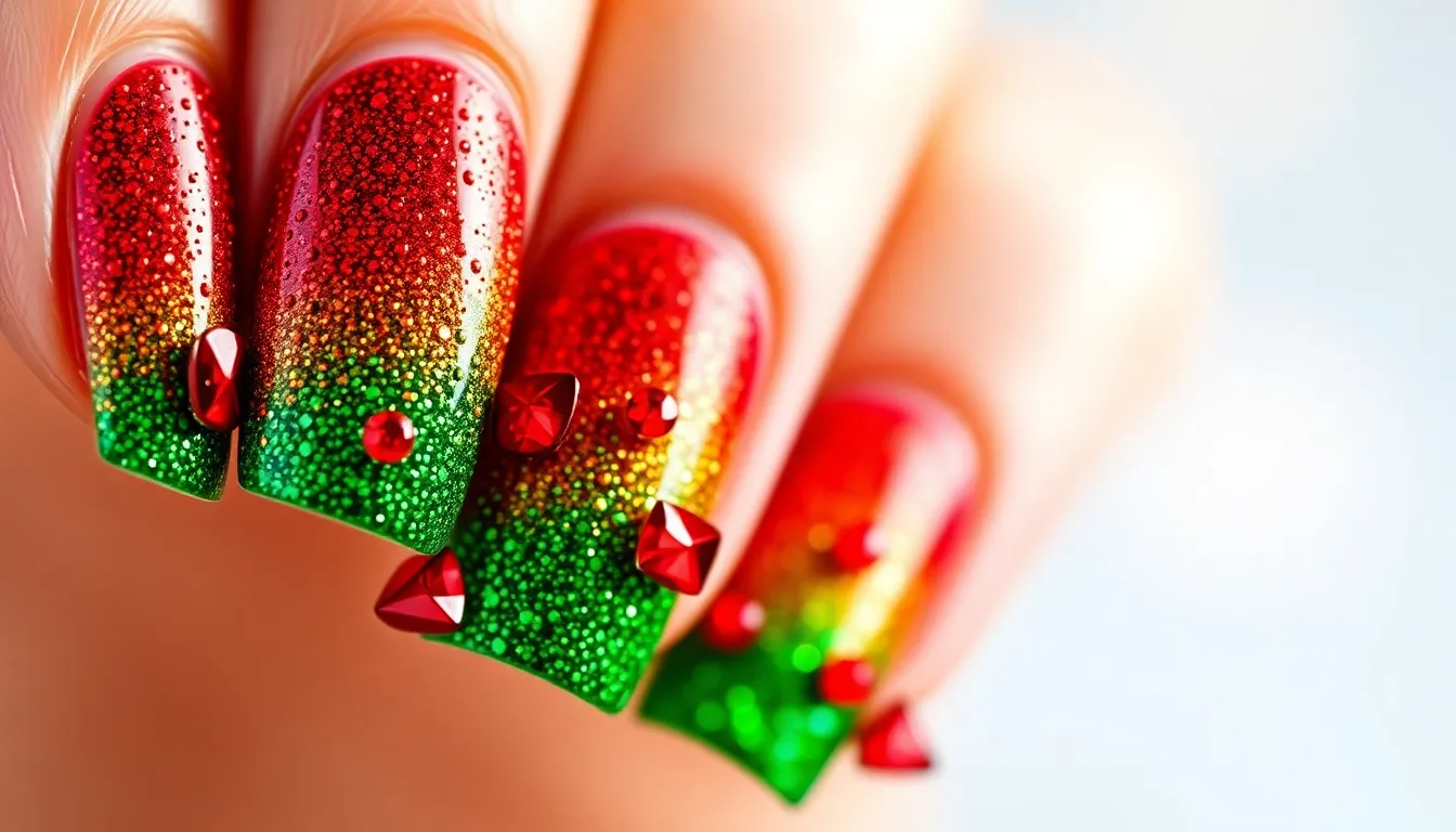 25 Stunning Christmas Nail Designs Red and Green That'll Make You Holiday Ready 4 25 Stunning Christmas Nail Designs Red and Green That'll Make You Holiday Ready 3