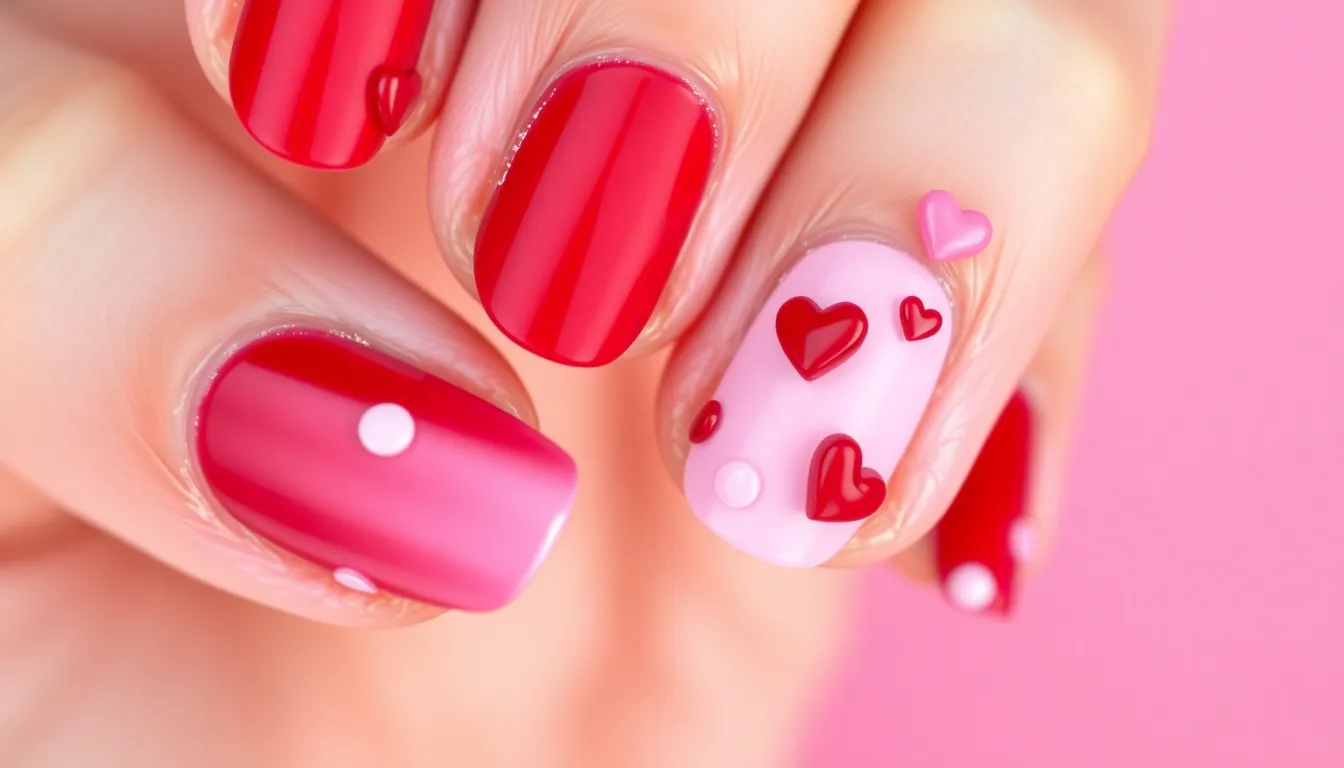 20 Stunning Valentine's Day Nail Ideas for Short Nails That'll Make You Fall in Love 4 20 Stunning Valentine's Day Nail Ideas for Short Nails That'll Make You Fall in Love 3