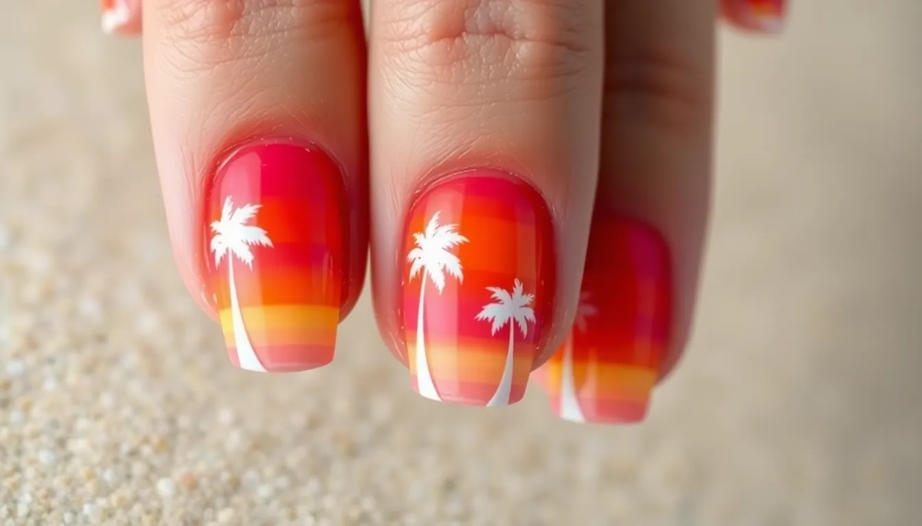 25 Stunning Beachy Nail Designs for Short Nails That'll Make You Beach-Ready 6 25 Stunning Beachy Nail Designs for Short Nails That'll Make You Beach-Ready 5