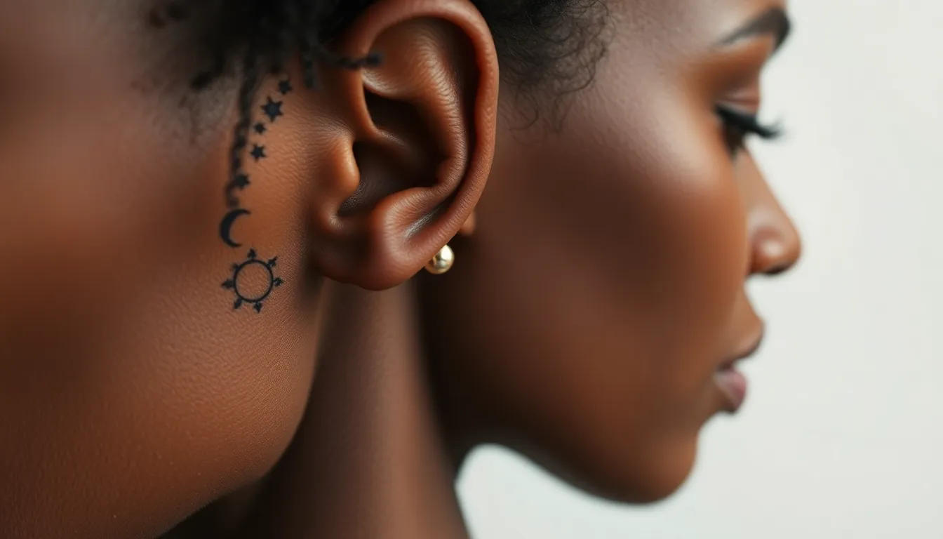50+ Behind the Ear Tattoo Ideas for Black Women: Stunning Designs That Pop on Melanin 6 50+ Behind the Ear Tattoo Ideas for Black Women: Stunning Designs That Pop on Melanin 5
