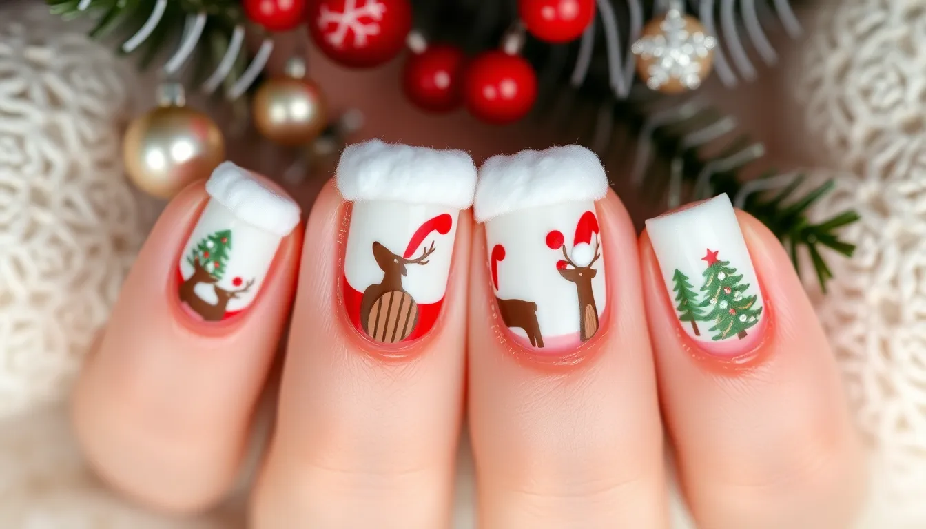 25 Christmas Nail Art Designs French Tips That'll Make Your Holidays Sparkle 6 25 Christmas Nail Art Designs French Tips That'll Make Your Holidays Sparkle 5
