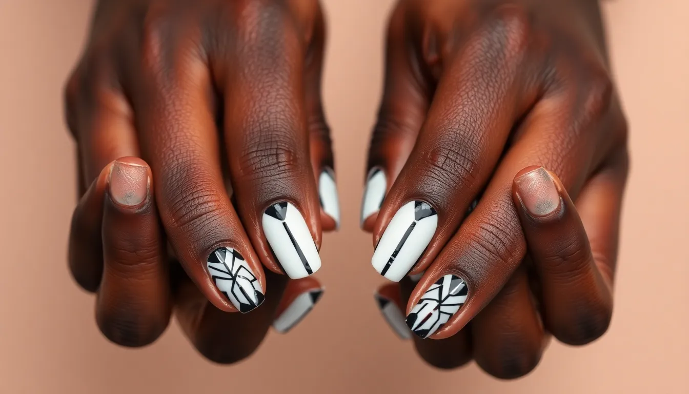 25 Stunning Nail Art Designs for Dark Skin That Actually Look Amazing 6 25 Stunning Nail Art Designs for Dark Skin That Actually Look Amazing 5