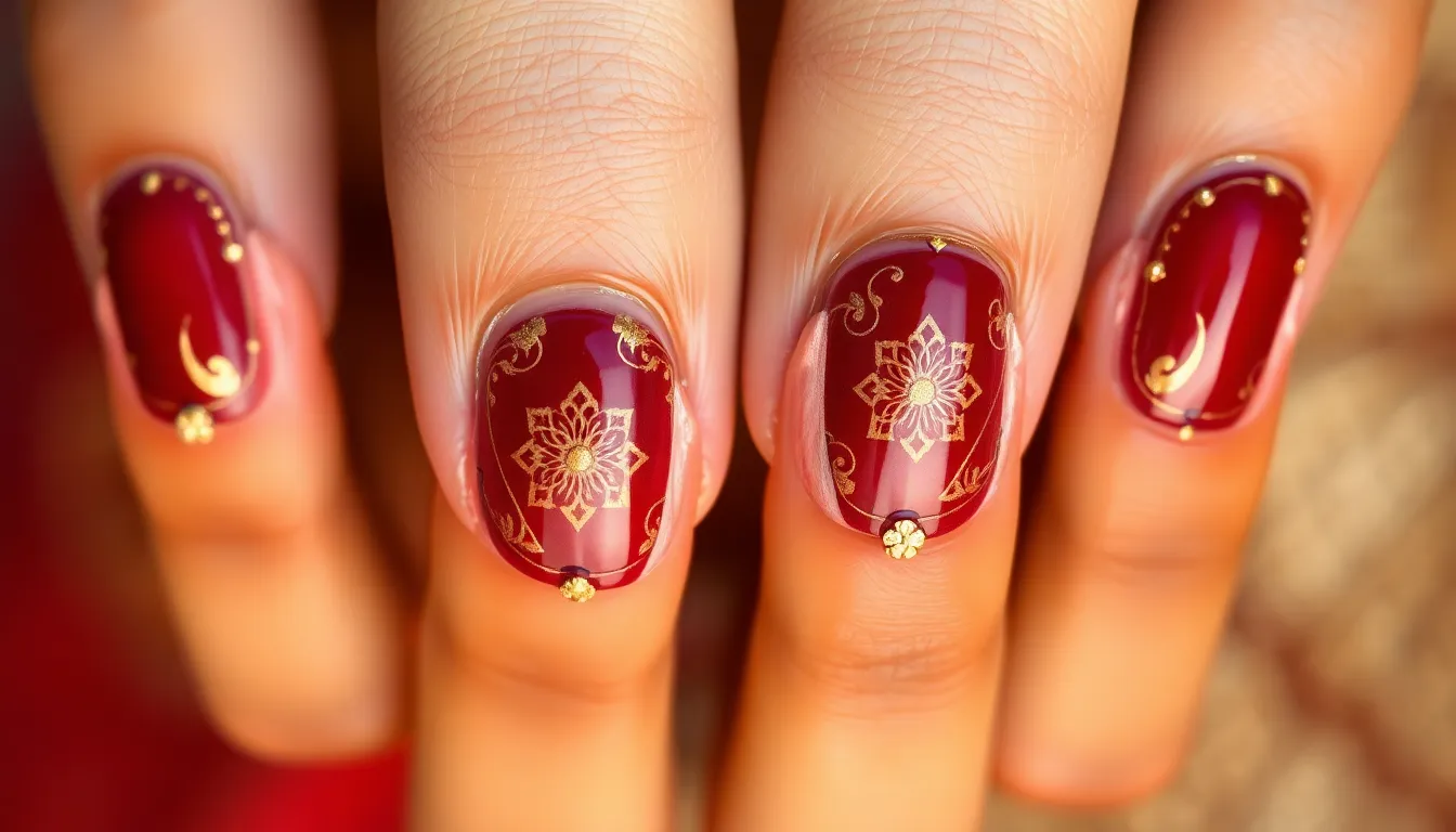 30 Stunning Indian Bridal Nail Art Ideas for Your Perfect Engagement Day 6 30 Stunning Indian Bridal Nail Art Ideas for Your Perfect Engagement Day 5