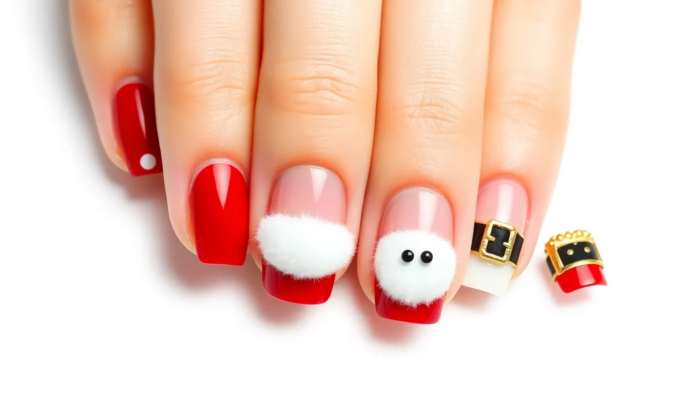 20 Simple Christmas Nail Ideas for Short Nails That Look Amazing 6 20 Simple Christmas Nail Ideas for Short Nails That Look Amazing 5