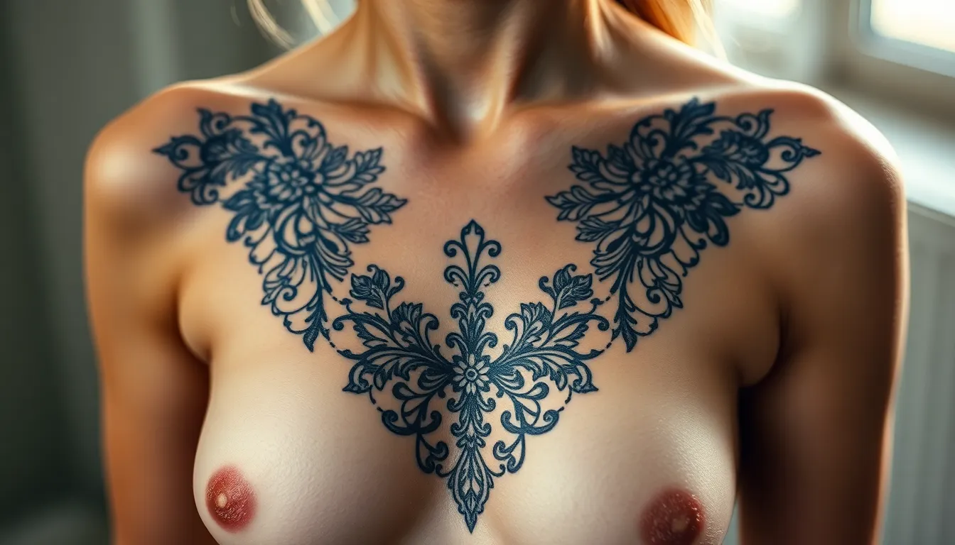 25 Stunning Chest Tattoo Cover Up Ideas for Women (2025 Design Guide) 5