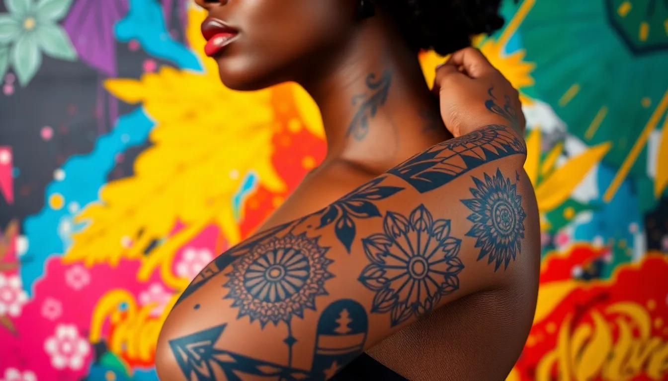 50+ Stunning Tattoo Ideas for Black Women: Female Sleeve Designs That Celebrate You 6 50+ Stunning Tattoo Ideas for Black Women: Female Sleeve Designs That Celebrate You 5