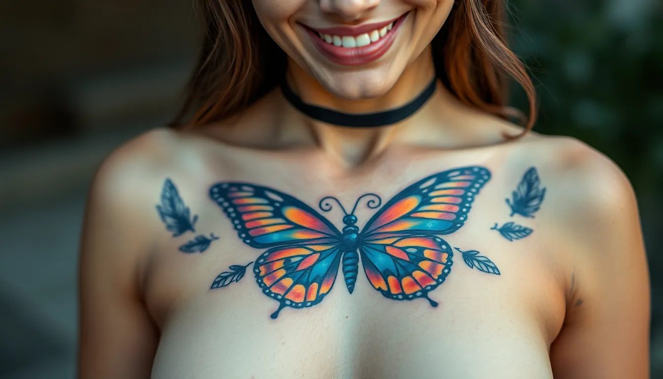 50+ Stunning Chest Tattoo Ideas for Women: From Delicate Florals to Bold Statements 6 50+ Stunning Chest Tattoo Ideas for Women: From Delicate Florals to Bold Statements 5
