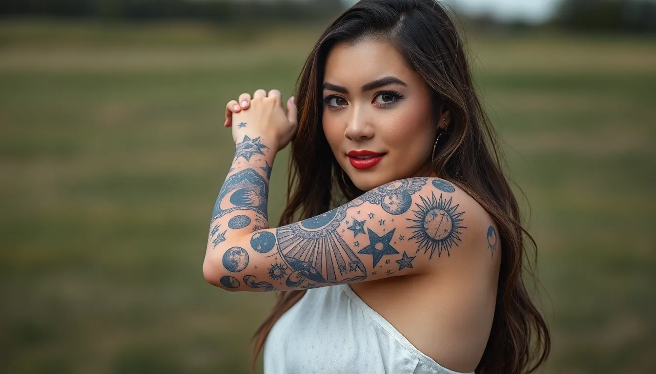 50+ Stunning Tattoo Sleeve Filler Ideas for Women That Complete Your Ink 6 50+ Stunning Tattoo Sleeve Filler Ideas for Women That Complete Your Ink 5