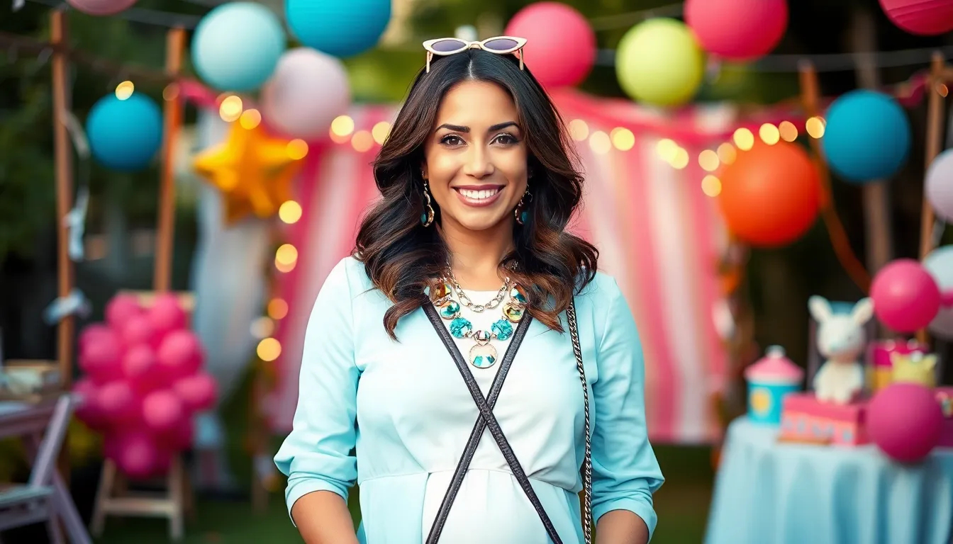What to Wear to a Gender Reveal Party: 7 Perfect Outfit Ideas That Won't Upstage Mom 6 What to Wear to a Gender Reveal Party: 7 Perfect Outfit Ideas That Won't Upstage Mom 5