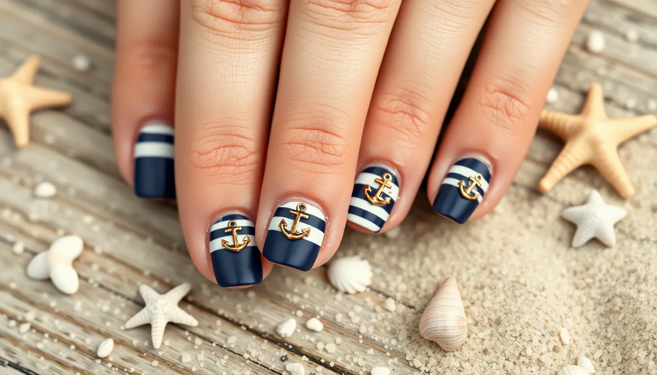 25 Stunning Beachy Nail Designs for Short Nails That'll Make You Beach-Ready 8 25 Stunning Beachy Nail Designs for Short Nails That'll Make You Beach-Ready 7