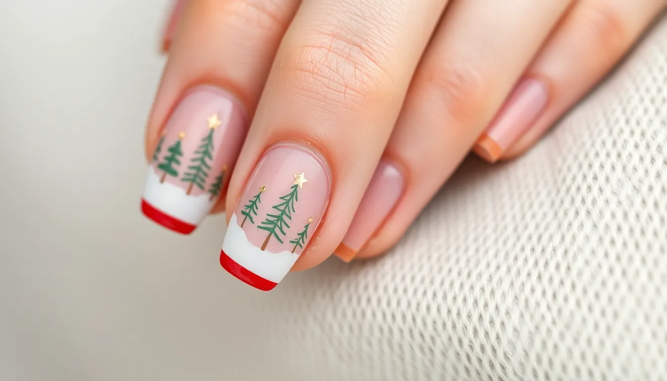 25 Christmas Nail Art Designs French Tips That'll Make Your Holidays Sparkle 8 25 Christmas Nail Art Designs French Tips That'll Make Your Holidays Sparkle 7