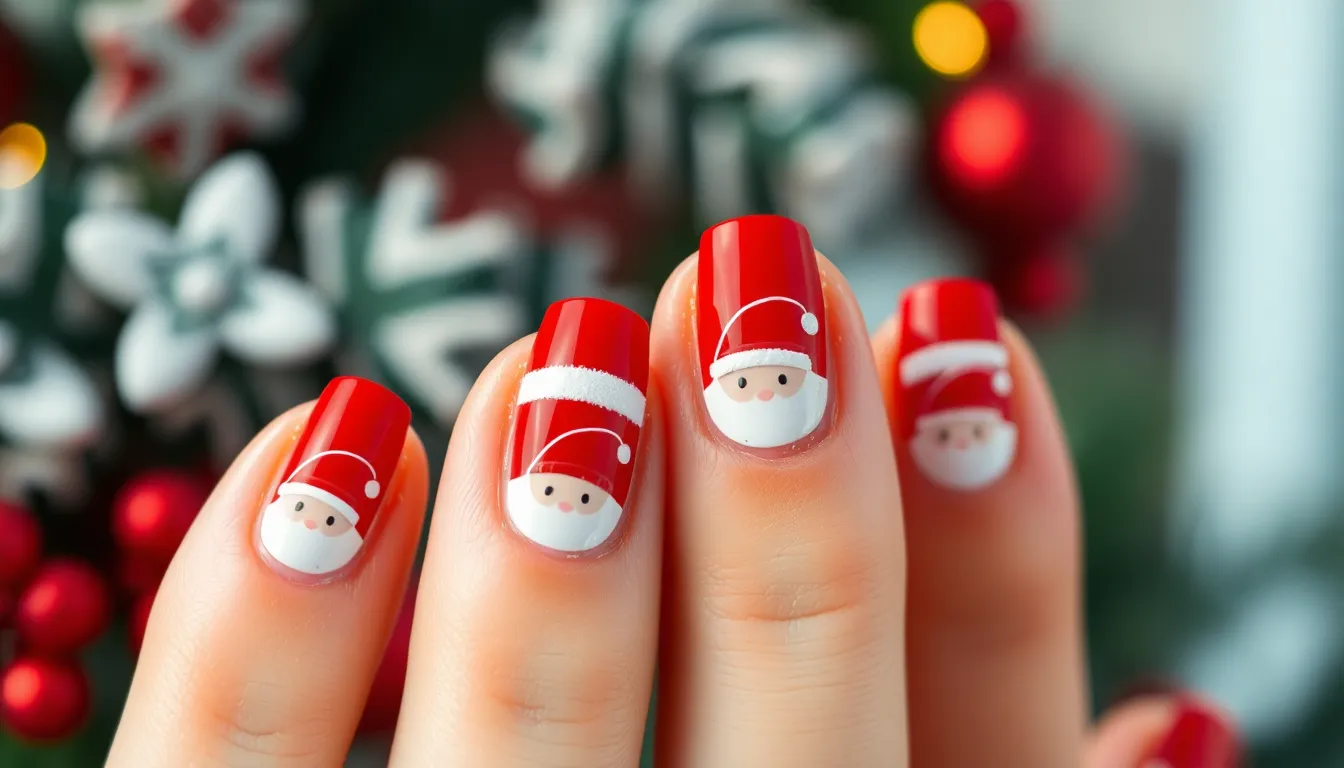 25 Stunning Christmas Nail Designs for Short Nails That'll Wow Everyone 8 25 Stunning Christmas Nail Designs for Short Nails That'll Wow Everyone 7
