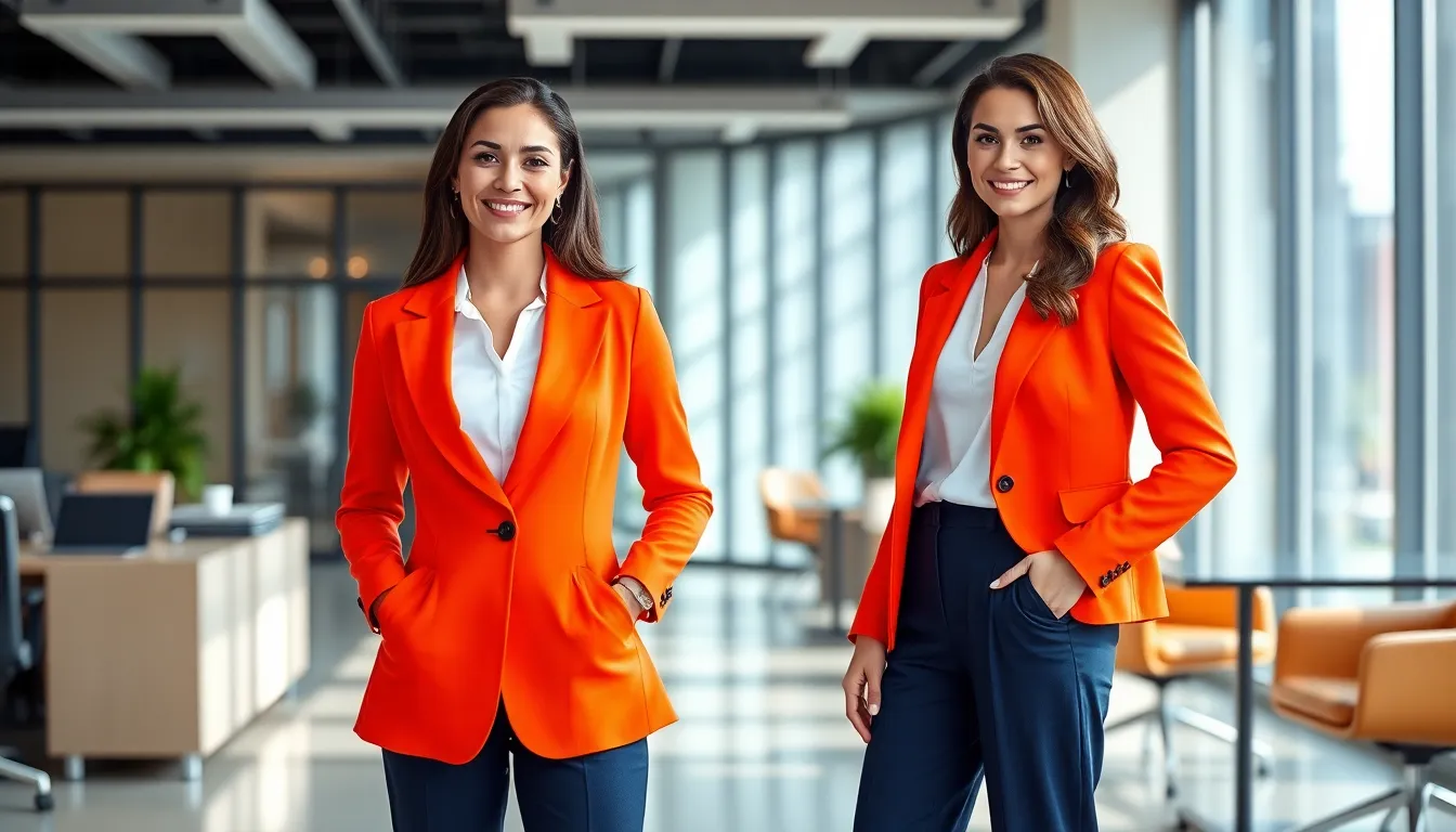 15 Stunning Orange Blazer Outfits for Women: Office Style Guide That Commands Attention 8 15 Stunning Orange Blazer Outfits for Women: Office Style Guide That Commands Attention 7