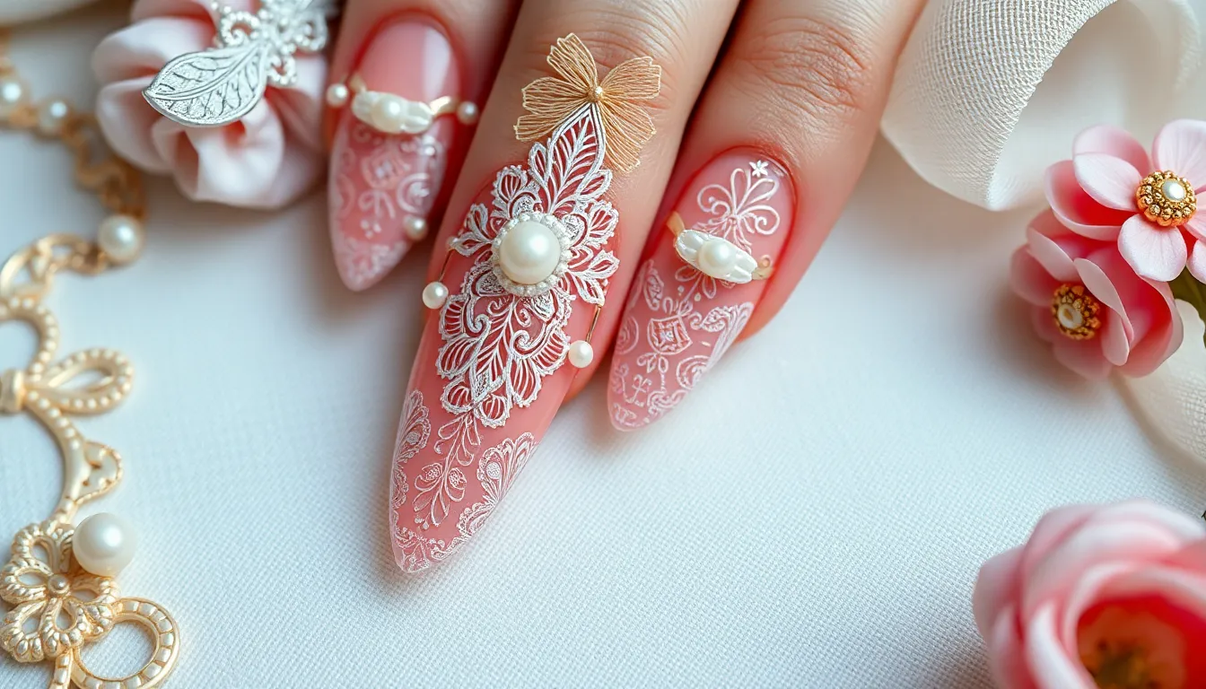 25 Stunning Pink Nail Extension Designs for Your Perfect Wedding Day 8 25 Stunning Pink Nail Extension Designs for Your Perfect Wedding Day 7