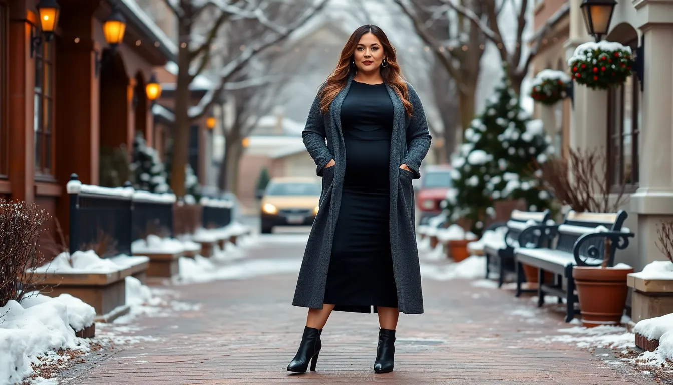 15 Stunning Plus Size Winter Date Night Outfits That'll Keep You Warm & Stylish 8 15 Stunning Plus Size Winter Date Night Outfits That'll Keep You Warm & Stylish 7
