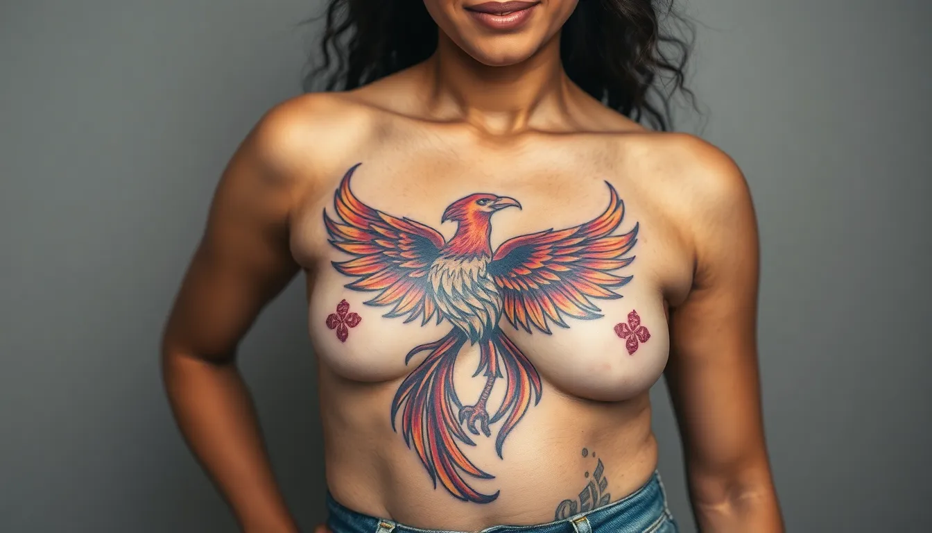50+ Stunning Chest Tattoo Ideas for Women: From Delicate Florals to Bold Statements 8 50+ Stunning Chest Tattoo Ideas for Women: From Delicate Florals to Bold Statements 7
