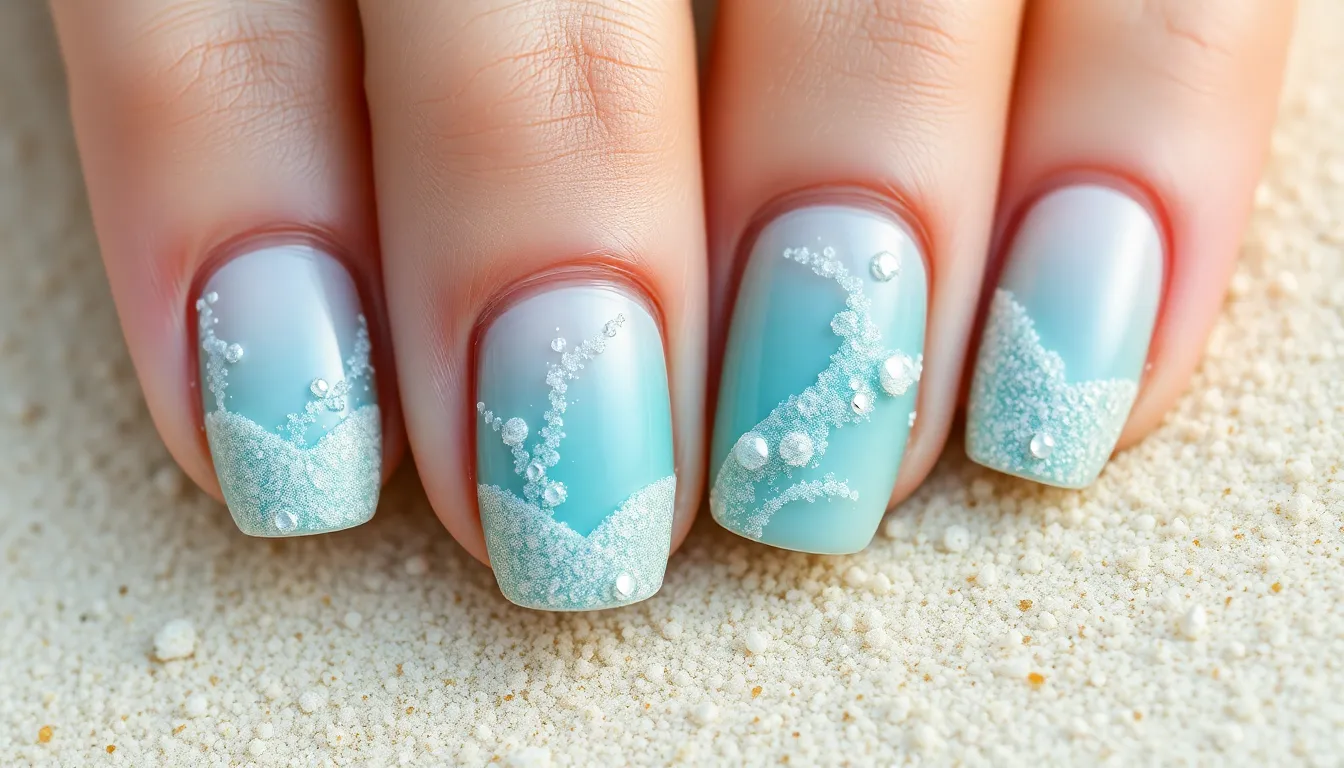 25 Stunning Beachy Nail Designs for Short Nails That'll Make You Beach-Ready 10 25 Stunning Beachy Nail Designs for Short Nails That'll Make You Beach-Ready 9