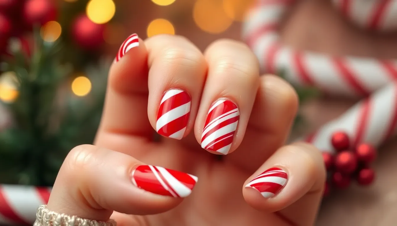 20 Simple Christmas Nail Ideas for Short Nails That Look Amazing 10 20 Simple Christmas Nail Ideas for Short Nails That Look Amazing 9