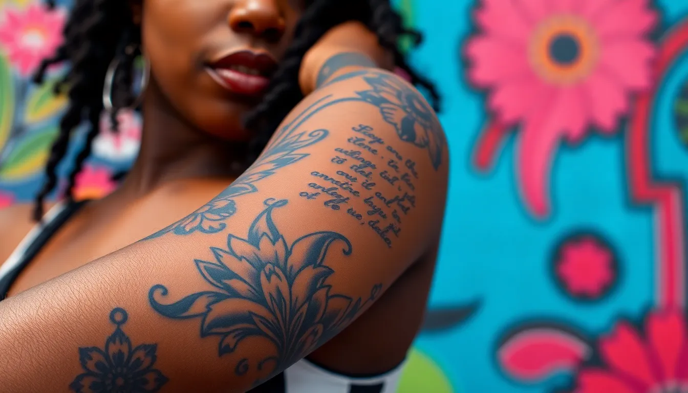 50+ Stunning Tattoo Ideas for Black Women: Female Sleeve Designs That Celebrate You 10 50+ Stunning Tattoo Ideas for Black Women: Female Sleeve Designs That Celebrate You 9