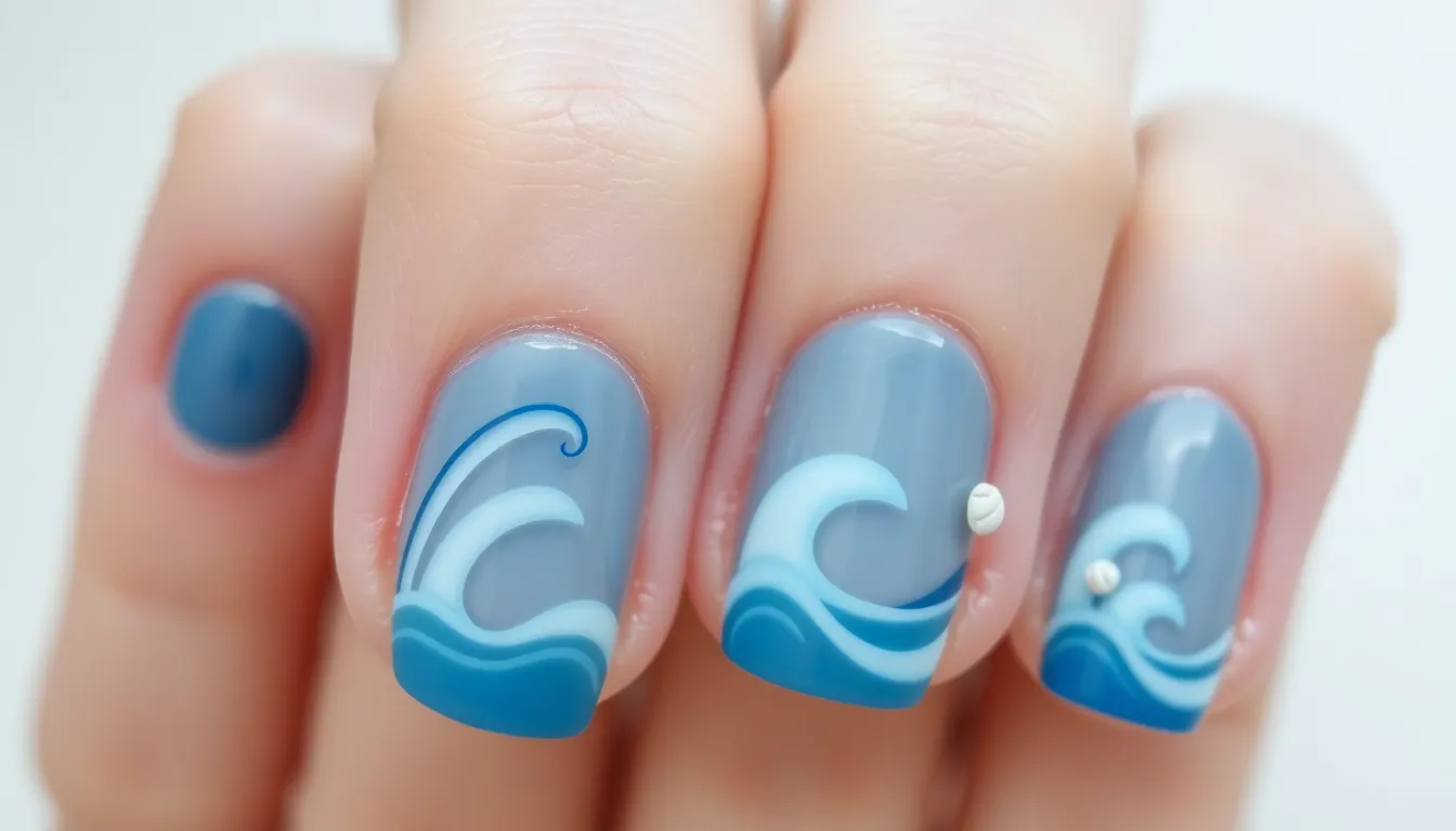 25 Stunning Beachy Nail Designs for Short Nails That'll Make You Beach-Ready 12 25 Stunning Beachy Nail Designs for Short Nails That'll Make You Beach-Ready 11