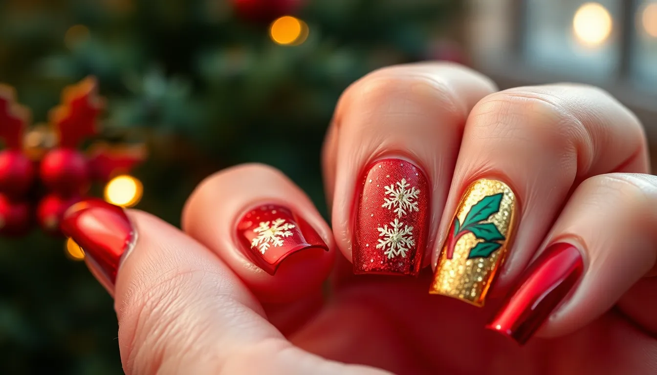 25 Christmas Nail Art Designs French Tips That'll Make Your Holidays Sparkle 12 25 Christmas Nail Art Designs French Tips That'll Make Your Holidays Sparkle 11