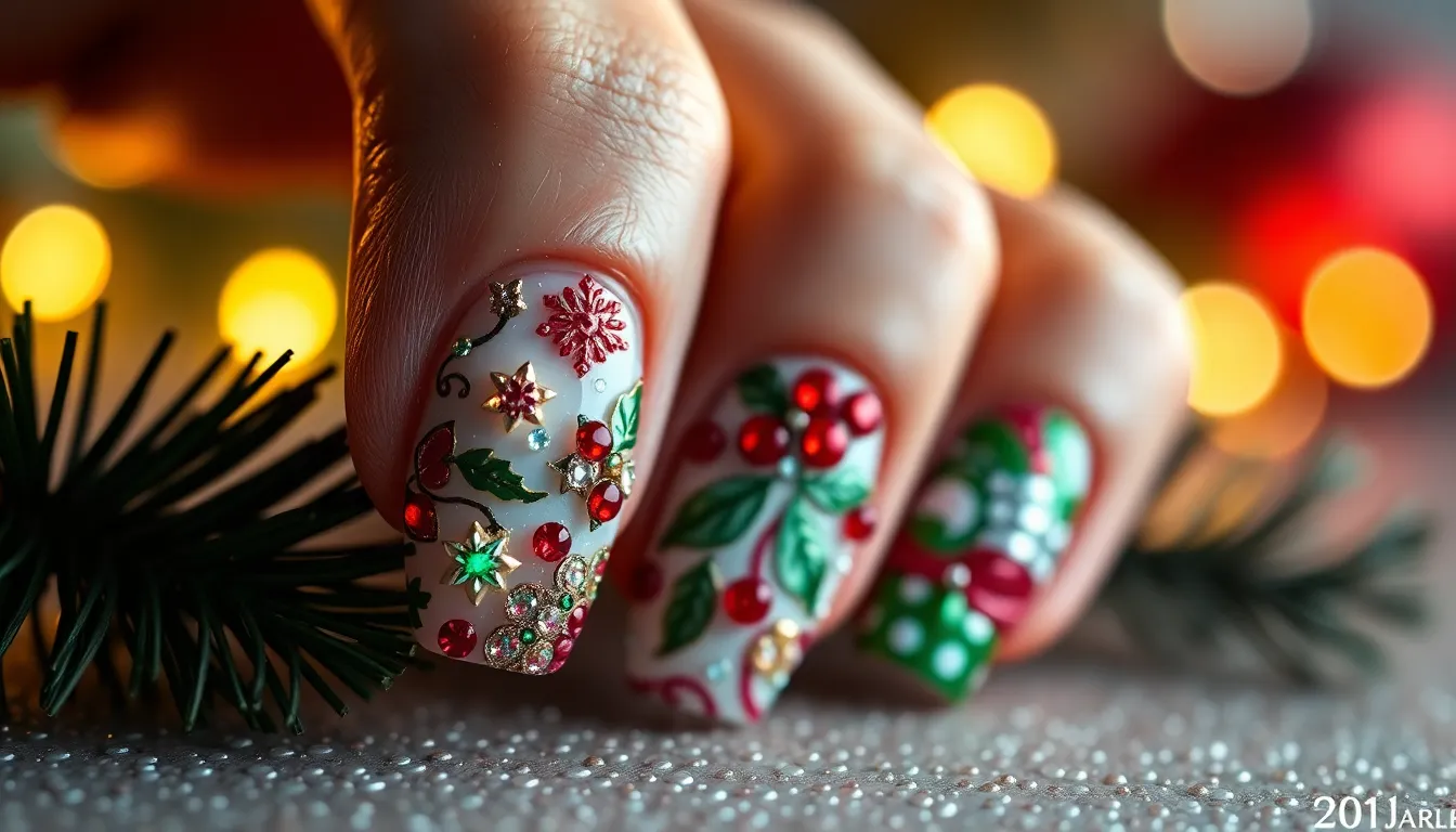 25 Stunning Christmas Nail Designs Red and Green That'll Make You Holiday Ready 12 25 Stunning Christmas Nail Designs Red and Green That'll Make You Holiday Ready 11