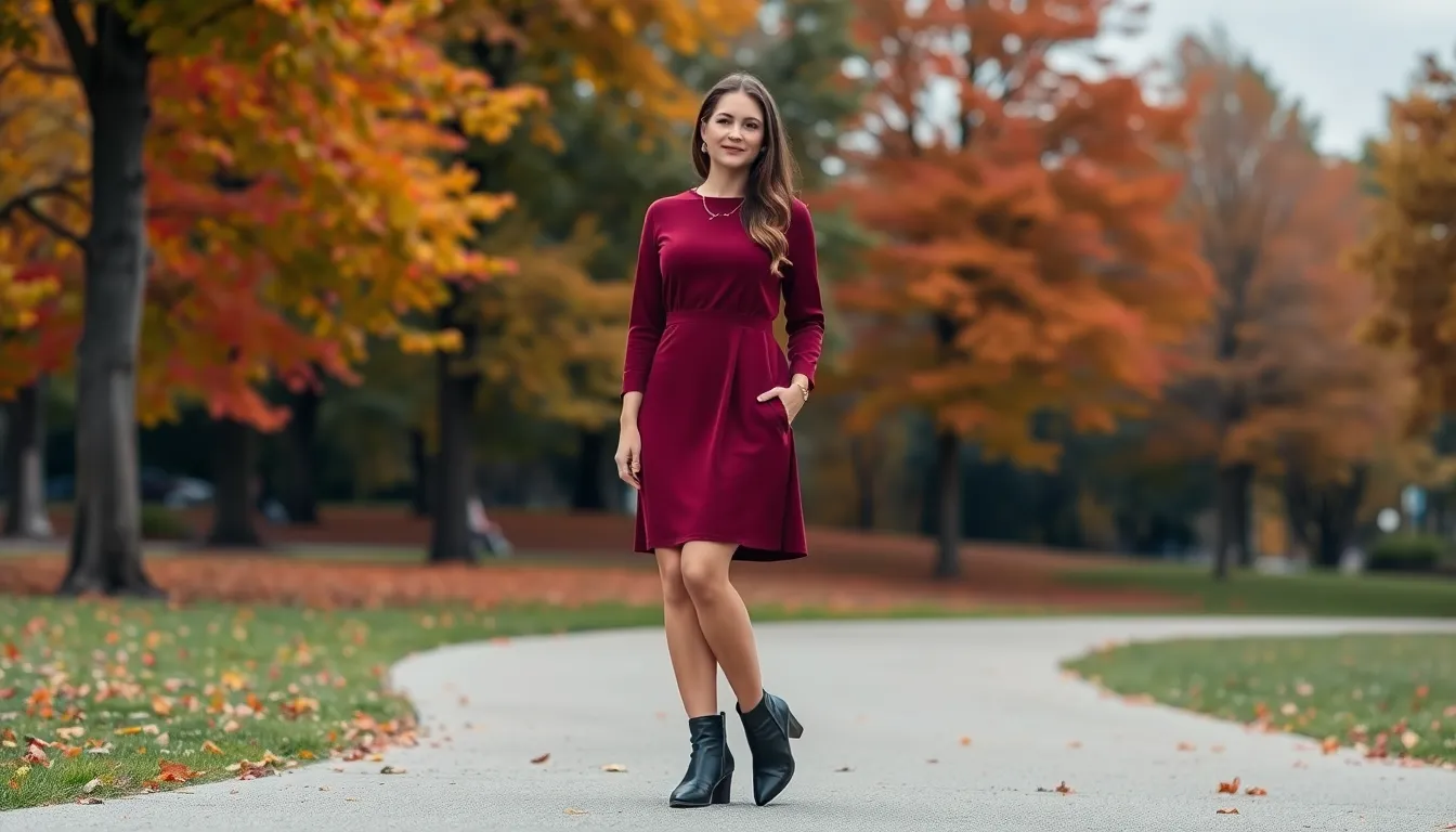 15 Chic Fall Dresses with Ankle Booties That'll Transform Your Autumn Wardrobe 12 15 Chic Fall Dresses with Ankle Booties That'll Transform Your Autumn Wardrobe 11