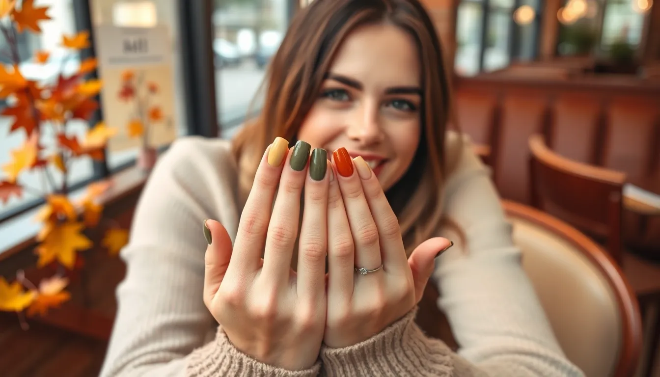Fall Nails Different Color Each Nail: 15 Stunning Multi-Color Autumn Manicure Ideas 12 Fall Nails Different Color Each Nail: 15 Stunning Multi-Color Autumn Manicure Ideas 11