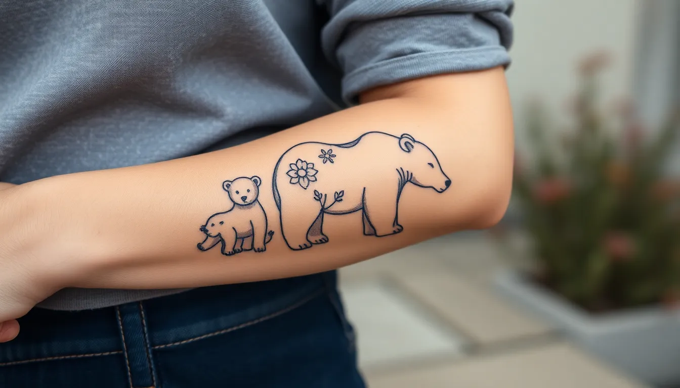 50+ Fierce Mama Bear Tattoo Ideas for Women Who Protect Their Cubs 12 50+ Fierce Mama Bear Tattoo Ideas for Women Who Protect Their Cubs 11