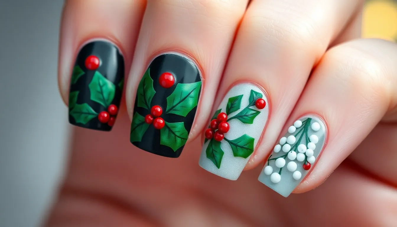 20 Simple Christmas Nail Ideas for Short Nails That Look Amazing 12 20 Simple Christmas Nail Ideas for Short Nails That Look Amazing 11