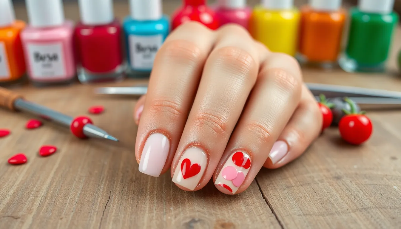 20 Stunning Valentine's Day Nail Ideas for Short Nails That'll Make You Fall in Love 12 20 Stunning Valentine's Day Nail Ideas for Short Nails That'll Make You Fall in Love 11