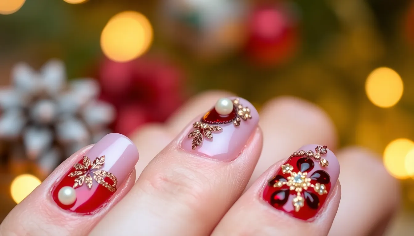 25 Stunning Christmas Nail Designs for Short Nails That'll Wow Everyone 14 25 Stunning Christmas Nail Designs for Short Nails That'll Wow Everyone 13