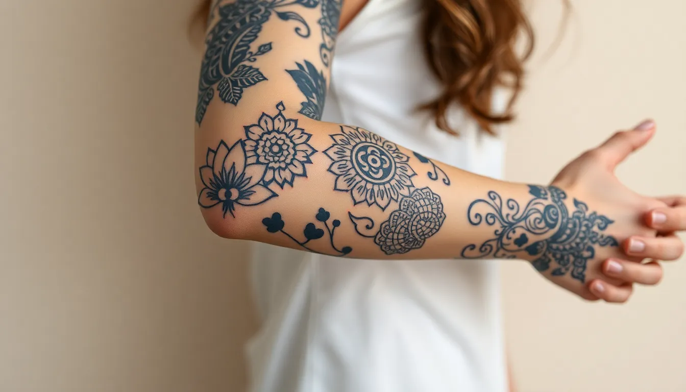 50+ Stunning Female Sleeve Tattoo Ideas for Women (2025 Design Guide) 14 50+ Stunning Female Sleeve Tattoo Ideas for Women (2025 Design Guide) 13
