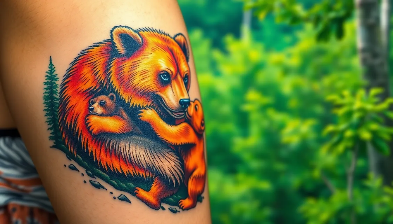50+ Fierce Mama Bear Tattoo Ideas for Women Who Protect Their Cubs 14 50+ Fierce Mama Bear Tattoo Ideas for Women Who Protect Their Cubs 13
