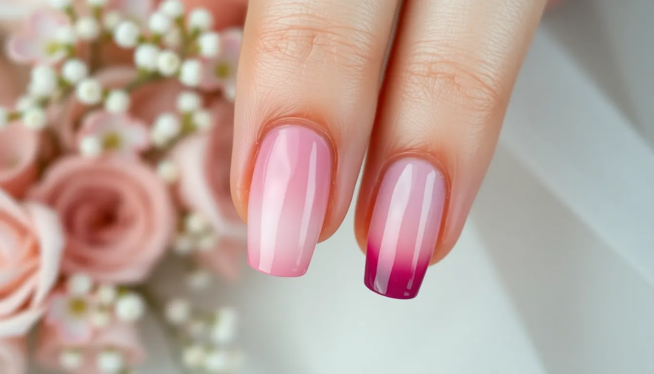 25 Stunning Pink Nail Extension Designs for Your Perfect Wedding Day 14 25 Stunning Pink Nail Extension Designs for Your Perfect Wedding Day 13