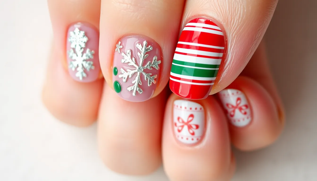 25 Stunning Christmas Nail Designs for Short Nails That'll Wow Everyone 16 25 Stunning Christmas Nail Designs for Short Nails That'll Wow Everyone 15