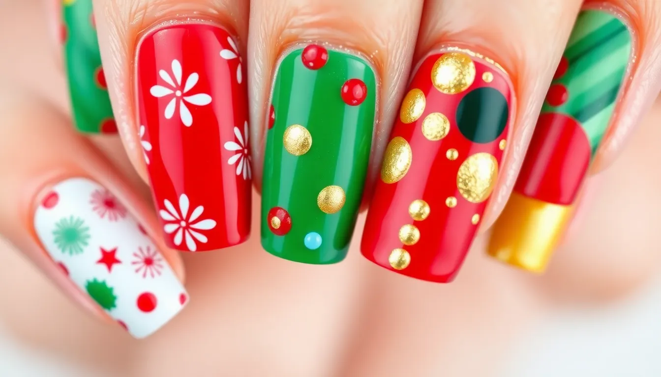 20 Simple Christmas Nail Ideas for Short Nails That Look Amazing 16 20 Simple Christmas Nail Ideas for Short Nails That Look Amazing 15