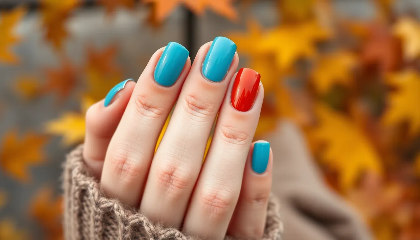 Fall Nails Different Color Each Nail: 15 Stunning Multi-Color Autumn Manicure Ideas 18 Fall Nails Different Color Each Nail: 15 Stunning Multi-Color Autumn Manicure Ideas 17