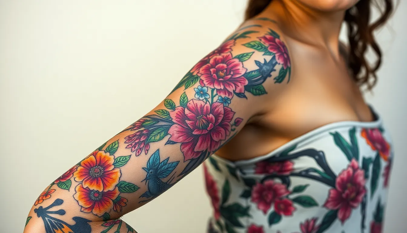 50+ Stunning Female Sleeve Tattoo Ideas for Women (2025 Design Guide) 18 50+ Stunning Female Sleeve Tattoo Ideas for Women (2025 Design Guide) 17