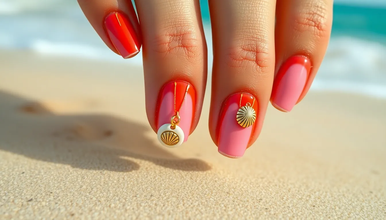 25 Stunning Beachy Nail Designs for Short Nails That'll Make You Beach-Ready 2 25 Stunning Beachy Nail Designs for Short Nails That'll Make You Beach-Ready 1