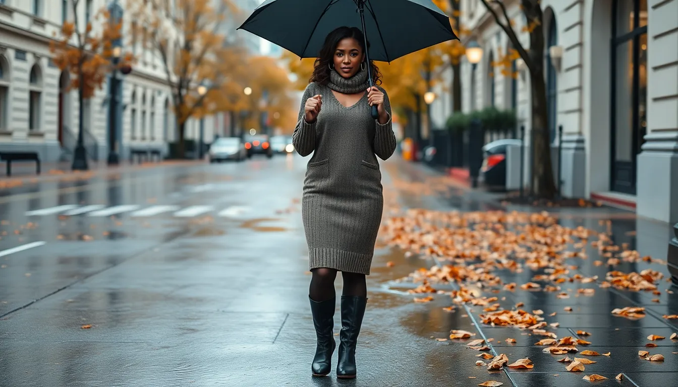 15 Chill Rainy Day Outfits for Black Women That Look Effortlessly Stylish 2 15 Chill Rainy Day Outfits for Black Women That Look Effortlessly Stylish 1