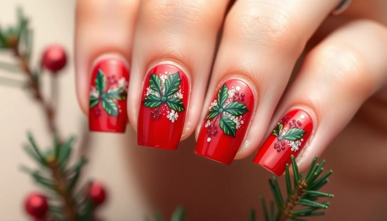 25 Stunning Christmas Nail Designs Red and Green That'll Make You Holiday Ready 2 25 Stunning Christmas Nail Designs Red and Green That'll Make You Holiday Ready 1