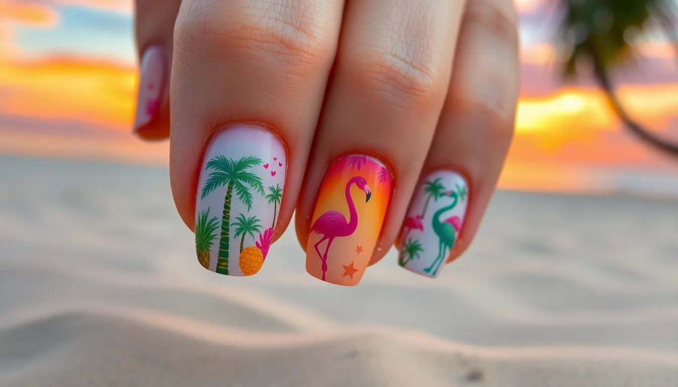 50+ Cute Acrylic Nail Designs for Summer That'll Make You Beach Ready 2 50+ Cute Acrylic Nail Designs for Summer That'll Make You Beach Ready 1