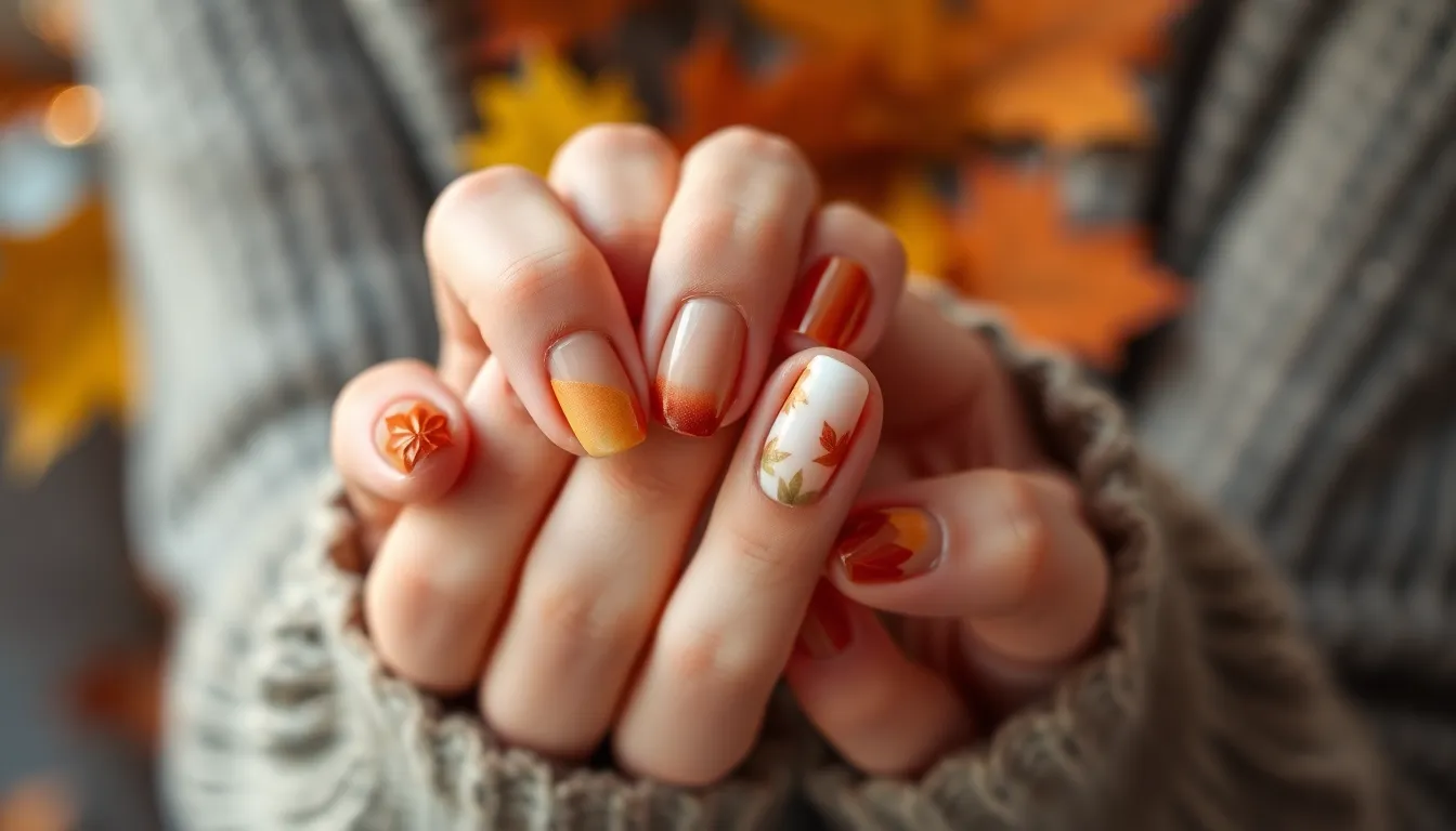 25 Stunning Fall Nail Designs for Short Nails That Actually Look Amazing 2 25 Stunning Fall Nail Designs for Short Nails That Actually Look Amazing 1