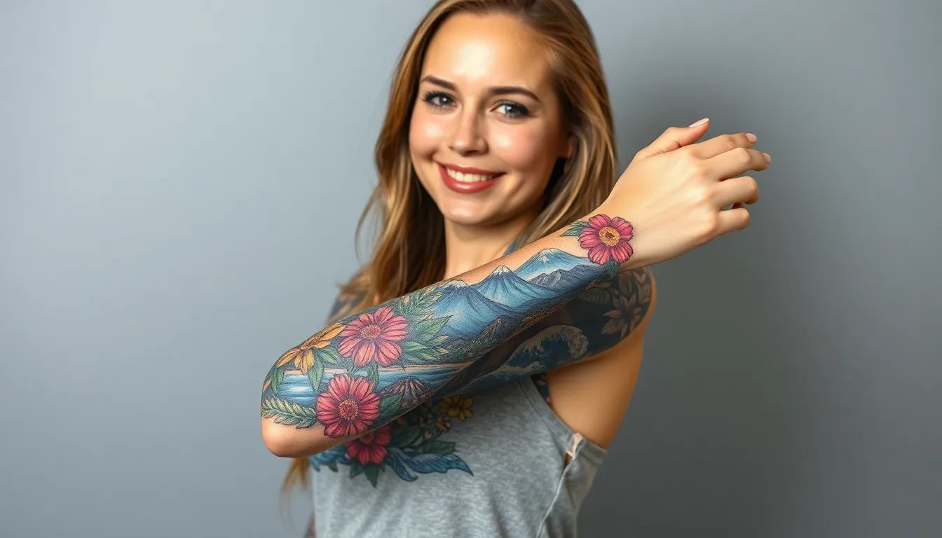 50+ Stunning Female Sleeve Tattoo Ideas for Women (2025 Design Guide) 2 50+ Stunning Female Sleeve Tattoo Ideas for Women (2025 Design Guide) 1