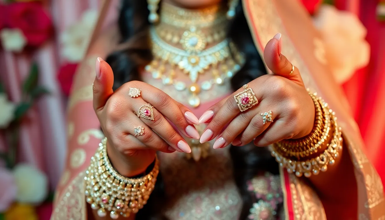 30 Stunning Indian Bridal Nail Art Ideas for Your Perfect Engagement Day 2 30 Stunning Indian Bridal Nail Art Ideas for Your Perfect Engagement Day 1