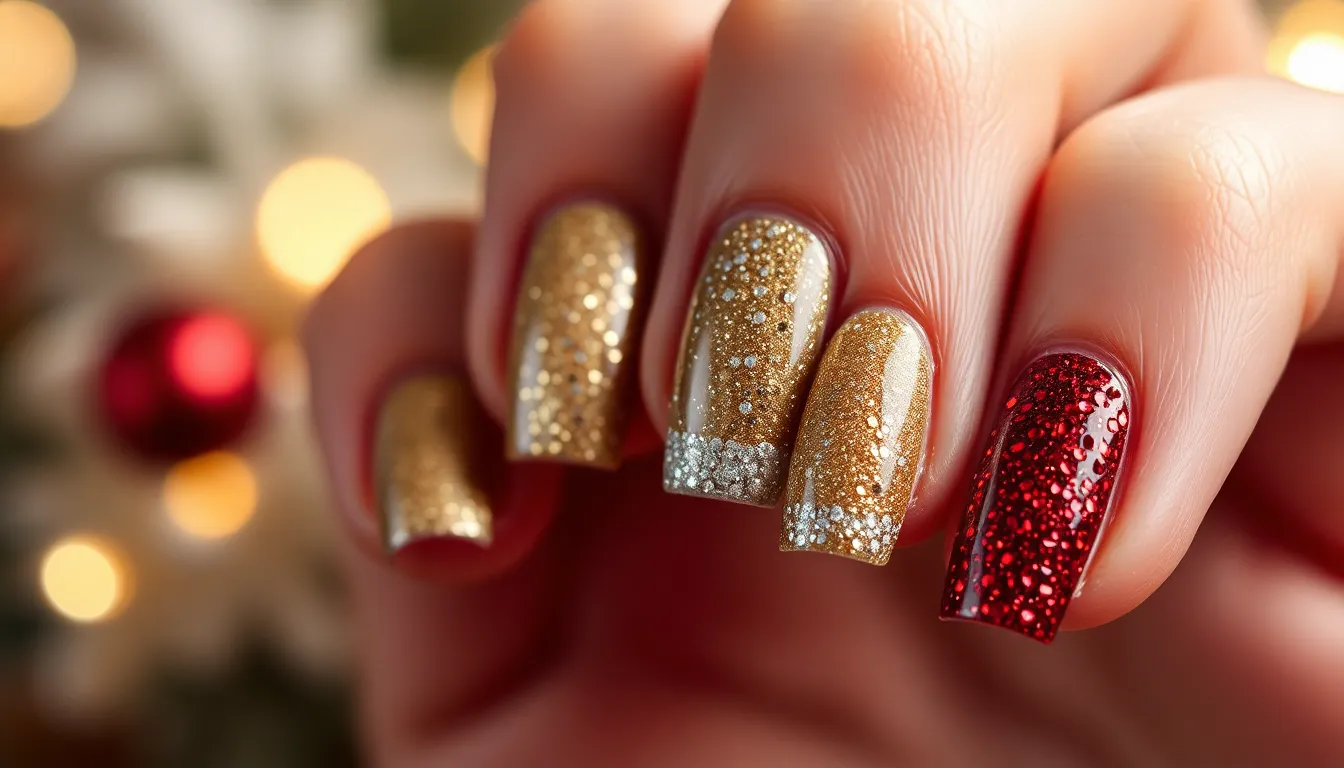 20 Simple Christmas Nail Ideas for Short Nails That Look Amazing 2 20 Simple Christmas Nail Ideas for Short Nails That Look Amazing 1